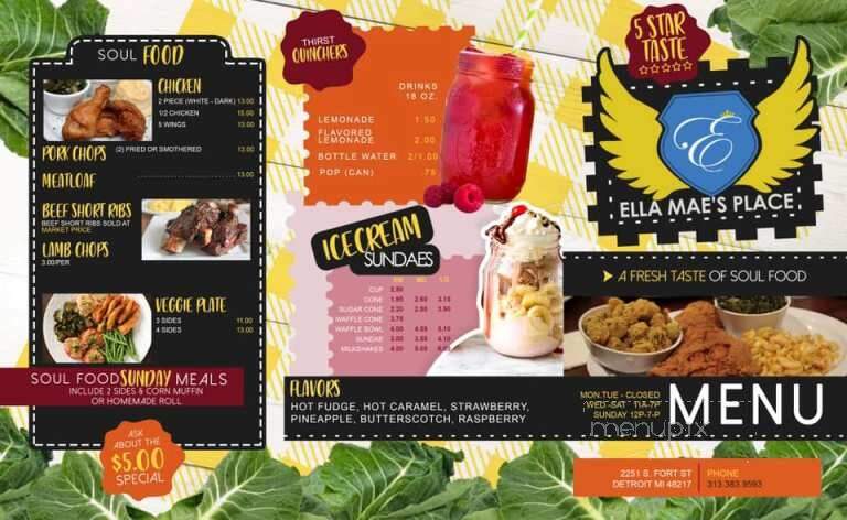 Ella Mae's Place - Detroit, MI menu_pic