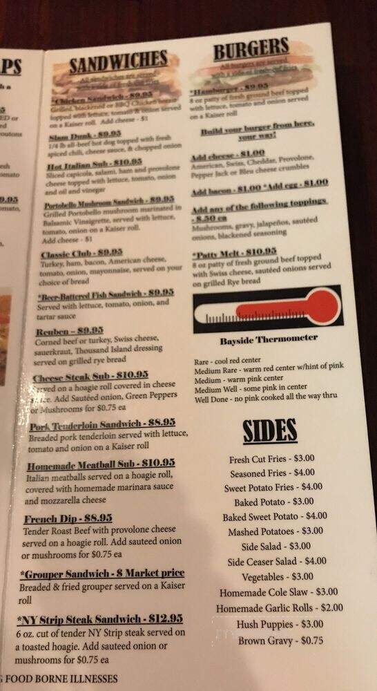 Bayside Grille - Fort Myers Beach, FL menu_pic