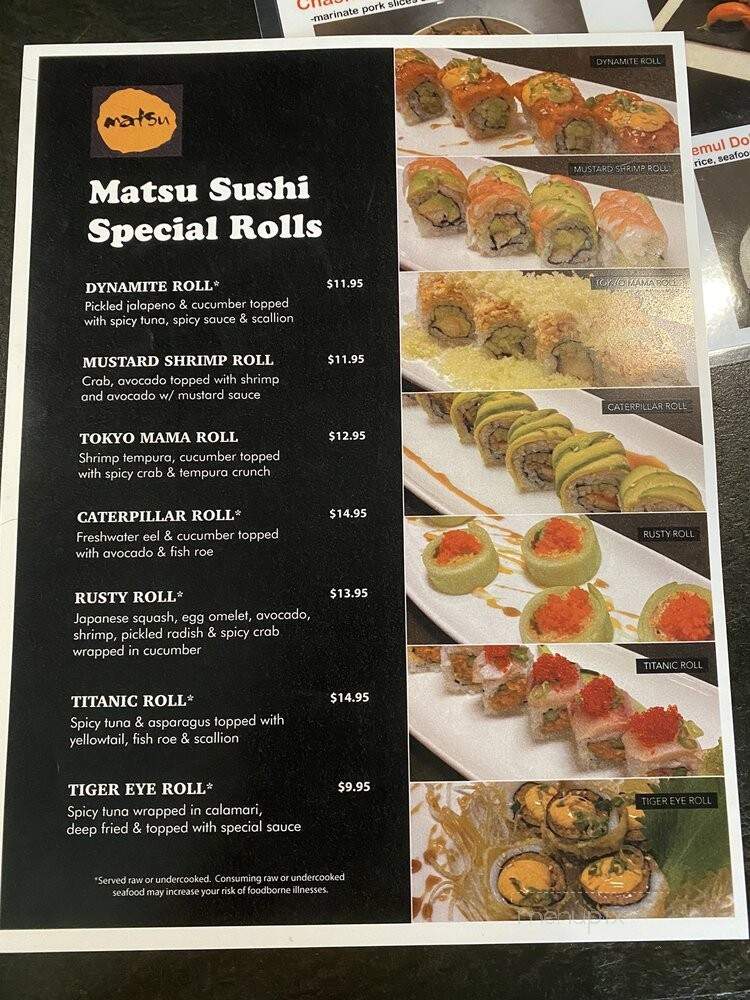 Matsu Sushi - Centreville, VA menu_pic