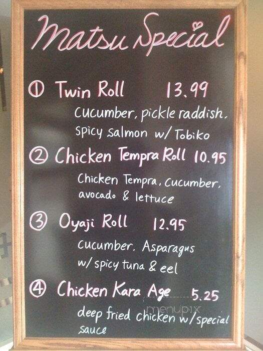 Matsu Sushi - Centreville, VA menu_pic