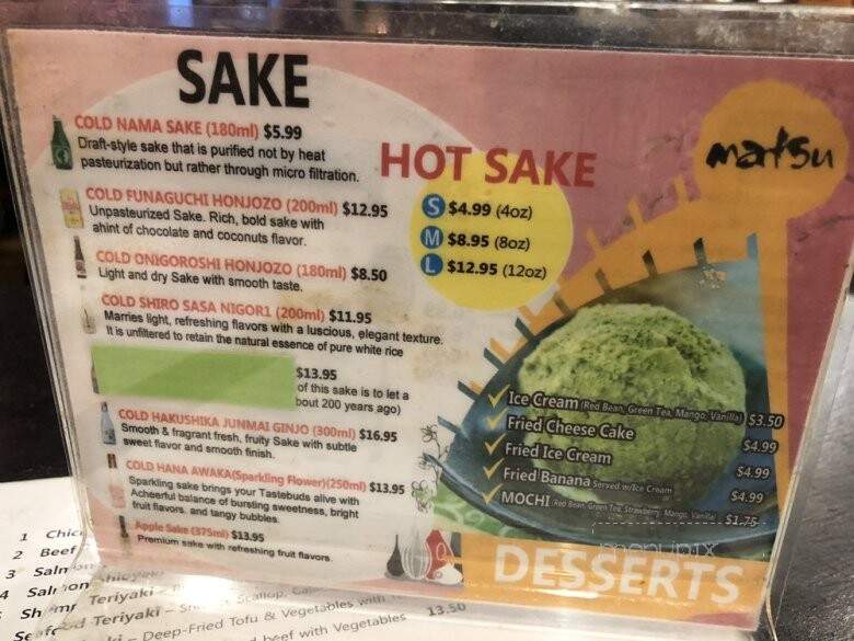 Matsu Sushi - Centreville, VA menu_pic
