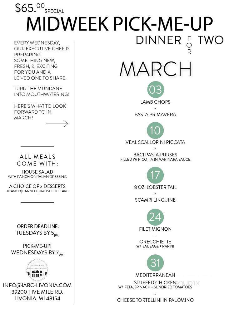 Italian American Club Banquet Hall - Livonia, MI menu_pic