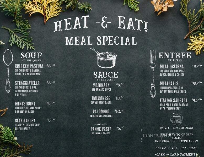 Italian American Club Banquet Hall - Livonia, MI menu_pic