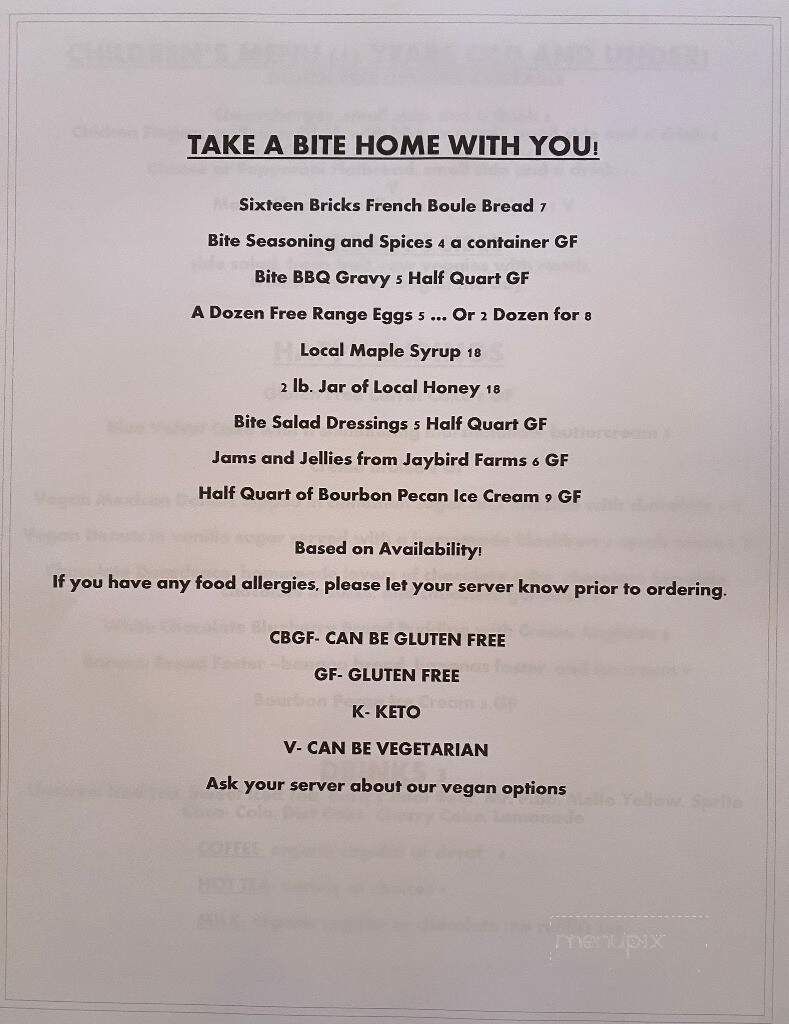 Bite Restaurant - Milford, OH menu_pic