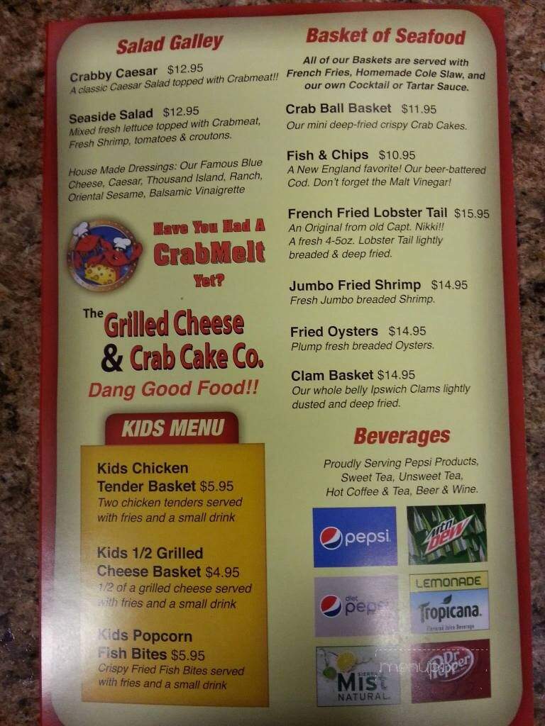Grilled Cheese Crab Cake Co. - Garden City, SC menu_pic