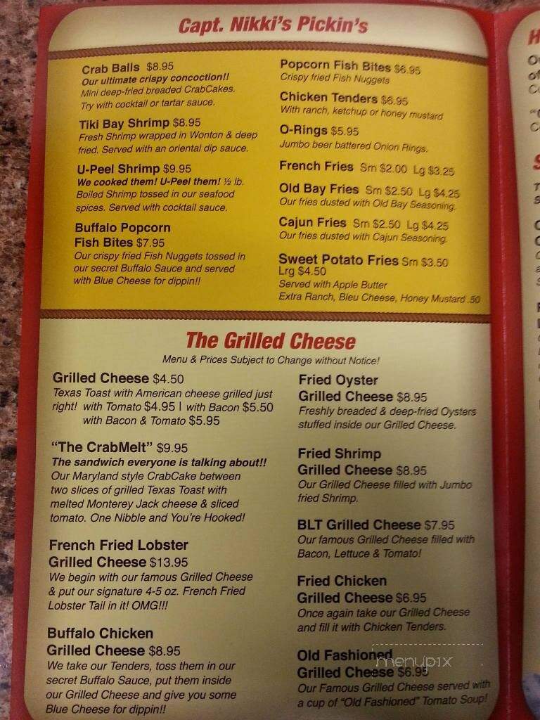 Grilled Cheese Crab Cake Co. - Garden City, SC menu_pic