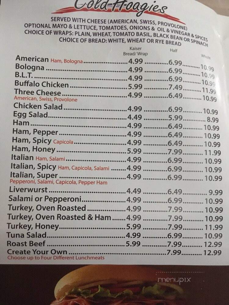 Yogi's Hoagies - Hamilton Township, NJ menu_pic