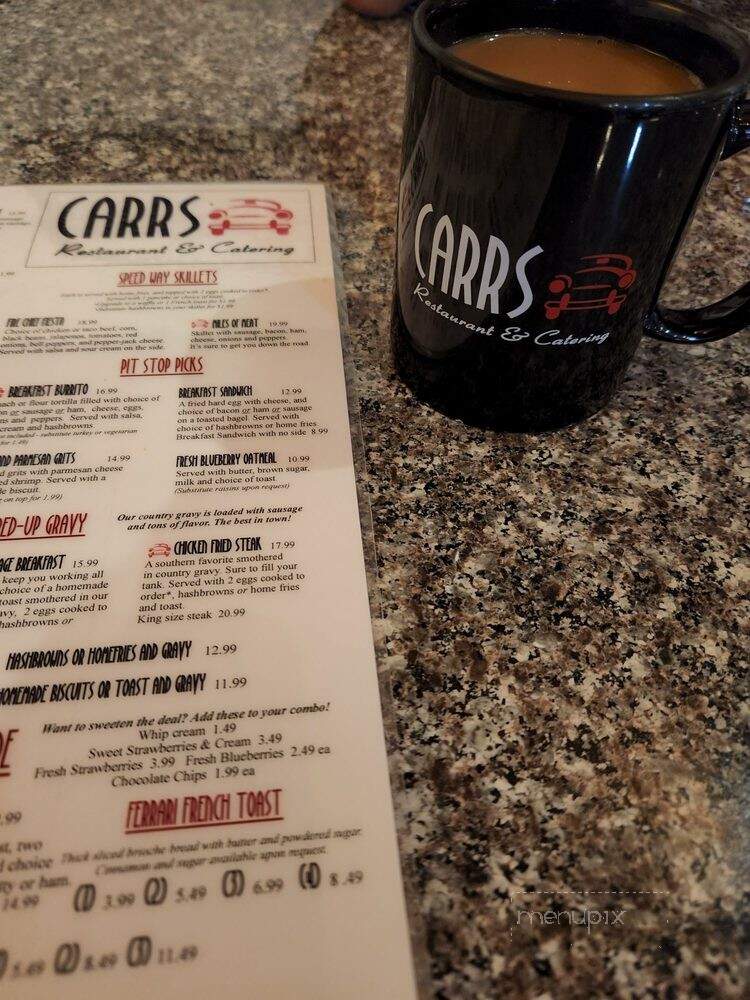 Carrs Restaurant - Lakewood, WA menu_pic