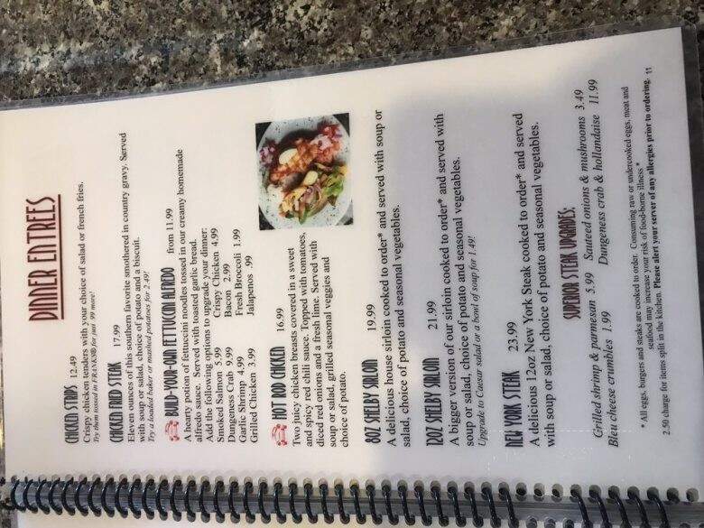 Carrs Restaurant - Lakewood, WA menu_pic