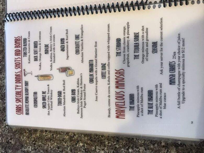 Carrs Restaurant - Lakewood, WA menu_pic