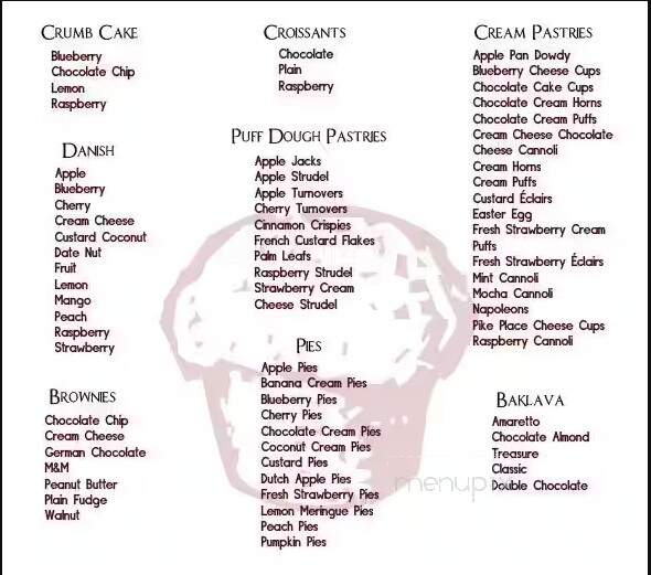 Pike Place Bakery - Renton, WA menu_pic