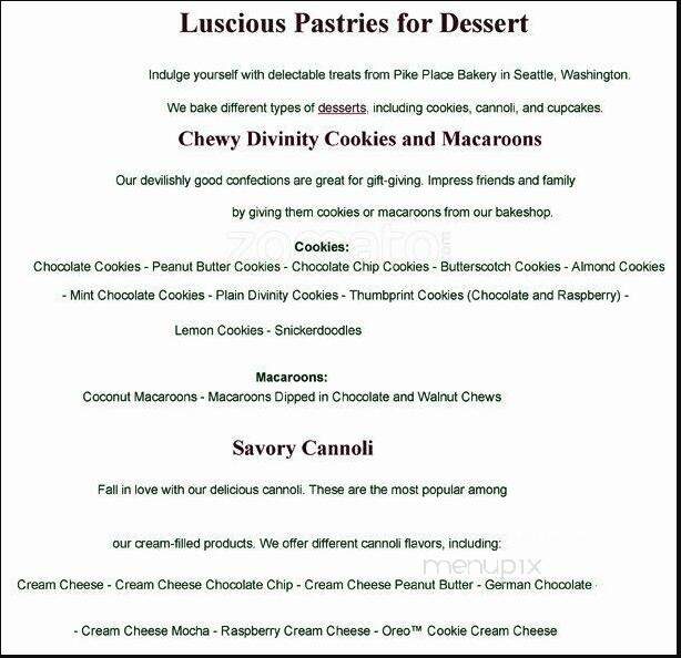 Pike Place Bakery - Renton, WA menu_pic