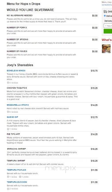 Menu of Hop Jacks in Richland WA 99352