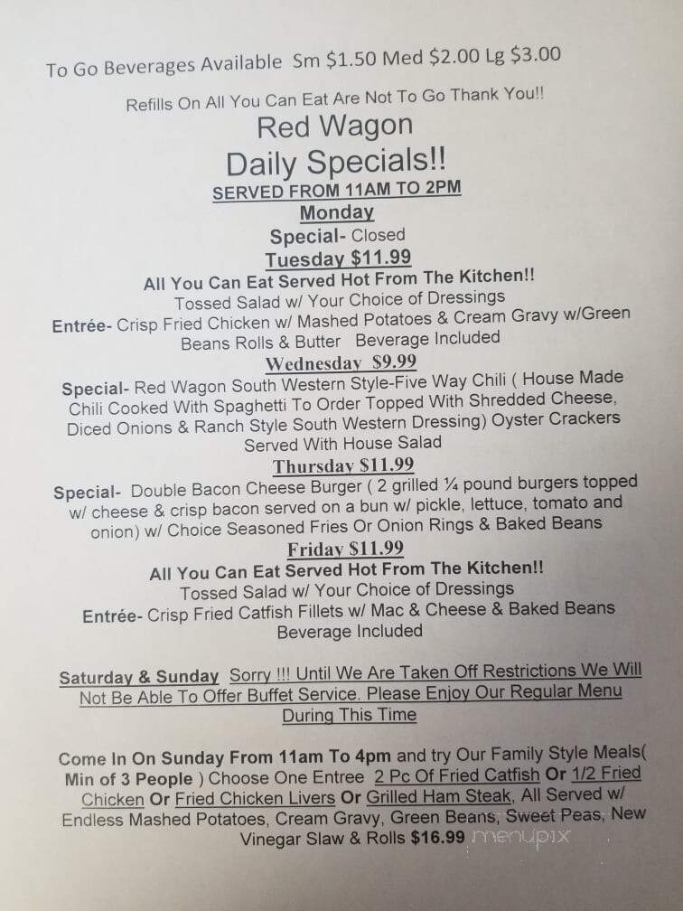 The Red Wagon - Poseyville, IN menu_pic