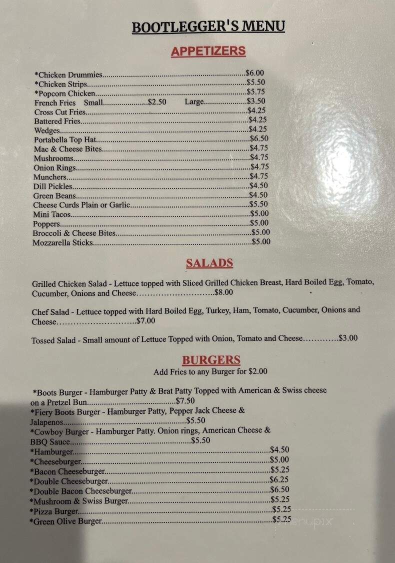 MO’s Bootleggers - Highland, WI menu_pic