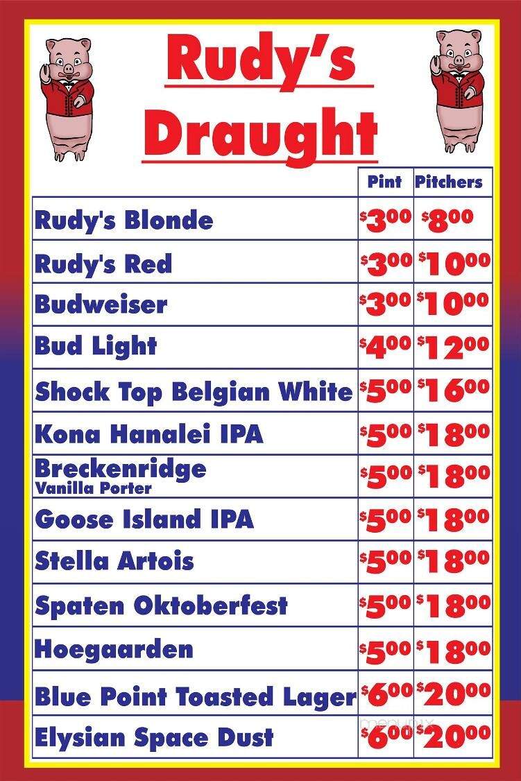 Rudy's Bar & Grill - New York, NY menu_pic