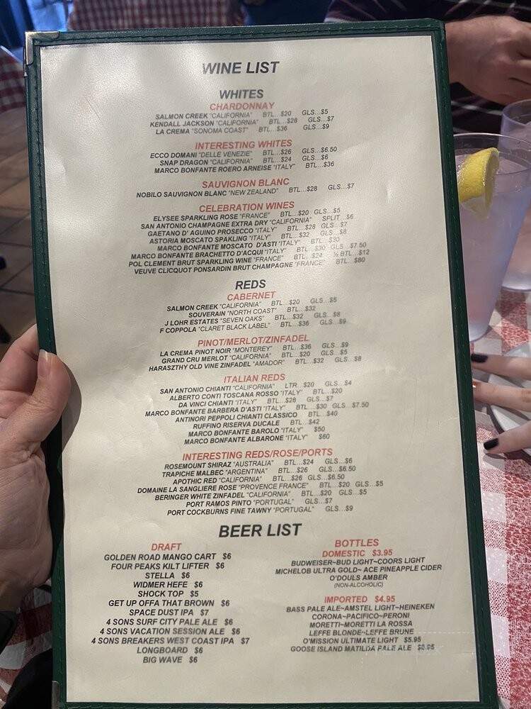 Buon Gusto - Huntington Beach, CA menu_pic