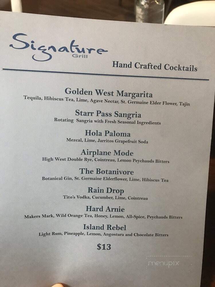 Signature Grill - Tucson, AZ menu_pic