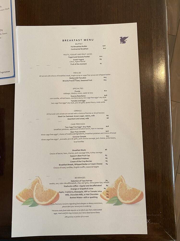 Signature Grill - Tucson, AZ menu_pic