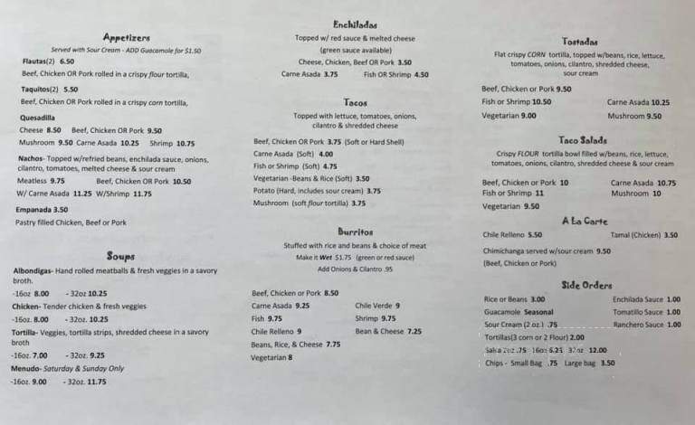 Linda's Mexican Delight - Long Beach, CA menu_pic