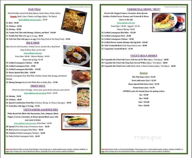 Lor's Market & Vietnamese Restaurant - Stevens Point, WI menu_pic