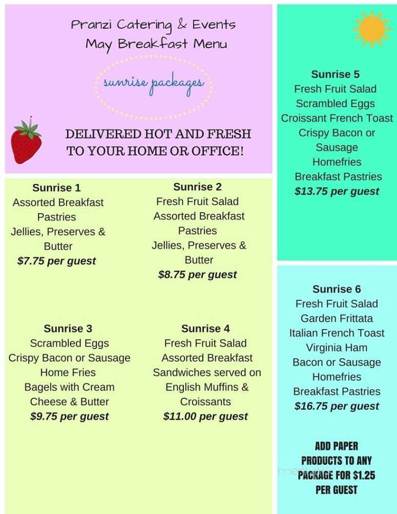Pranzi Catering and Cafe - Providence, RI menu_pic