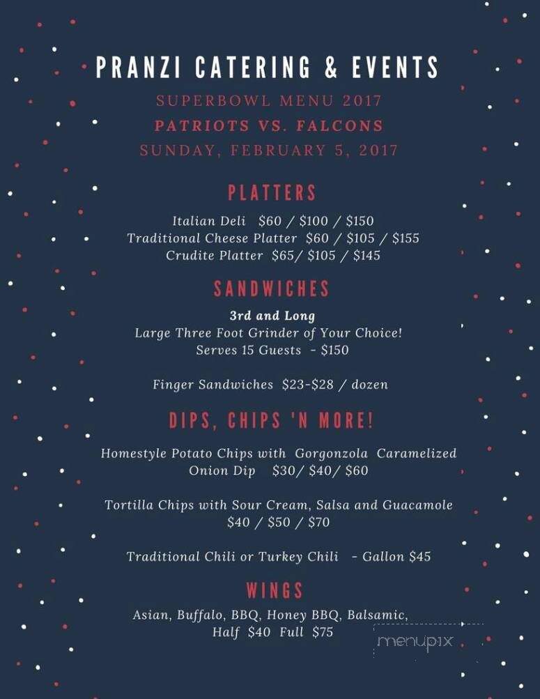 Pranzi Catering and Cafe - Providence, RI menu_pic