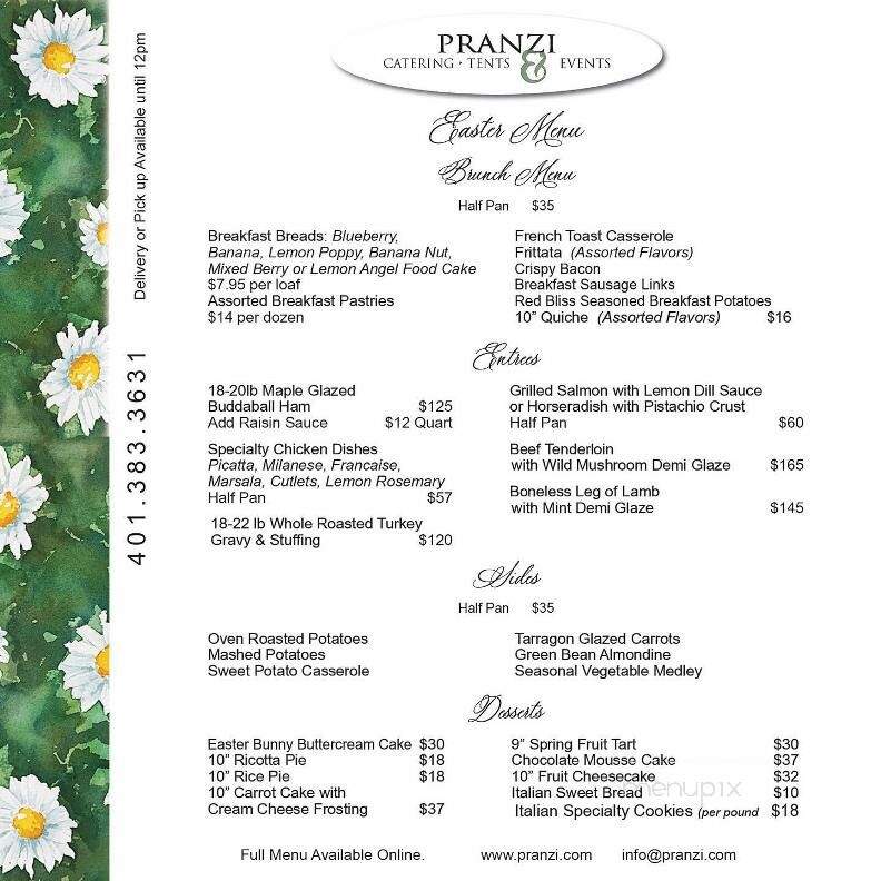 Pranzi Catering and Cafe - Providence, RI menu_pic