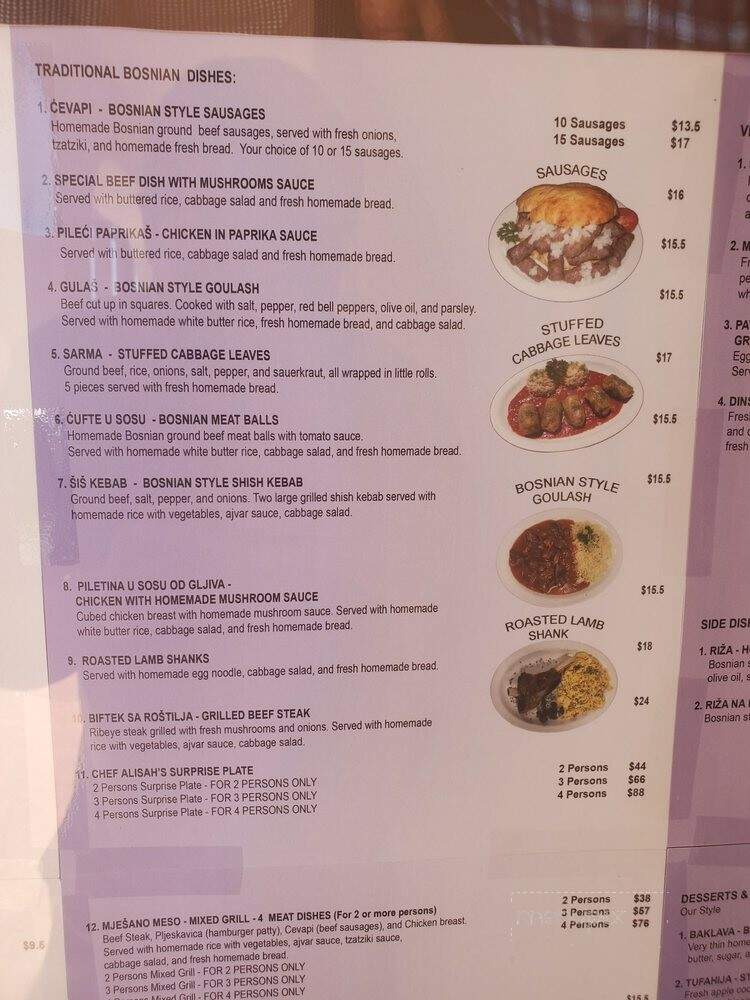 Chef Alisah's Restaurant - Tucson, AZ menu_pic