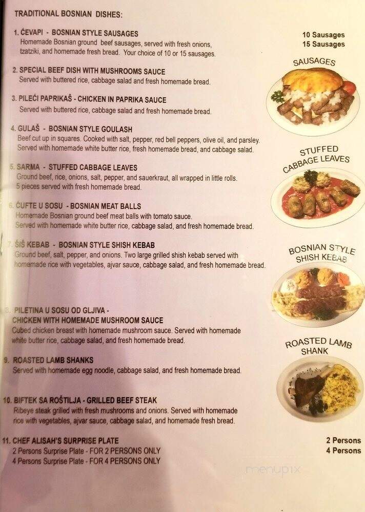 Chef Alisah's Restaurant - Tucson, AZ menu_pic