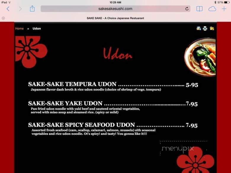 Sake Sake - Sunland, CA menu_pic