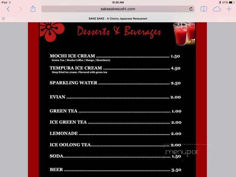 Sake Sake - Sunland, CA menu_pic