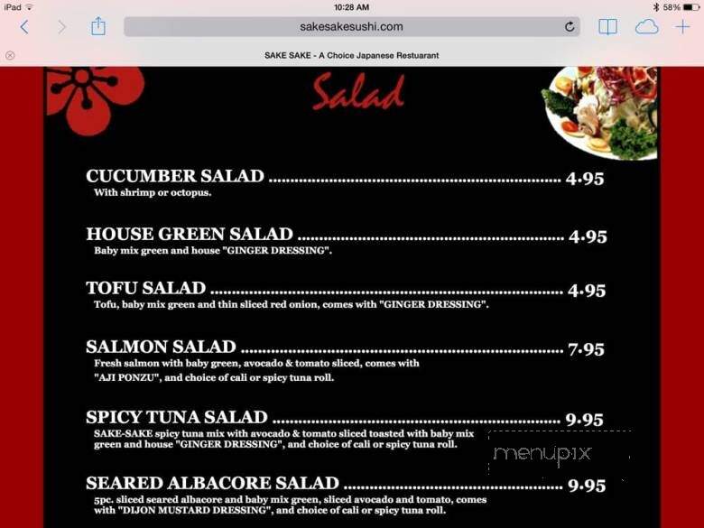 Sake Sake - Sunland, CA menu_pic