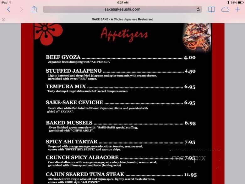 Sake Sake - Sunland, CA menu_pic