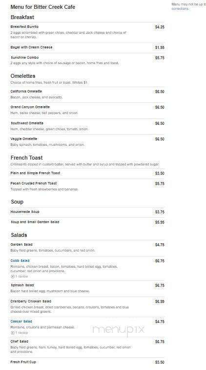 Bitter Creek Central - Phoenix, AZ menu_pic