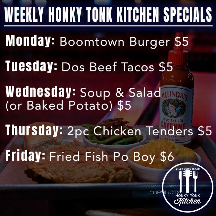Billy Bob's Texas - Fort Worth, TX menu_pic
