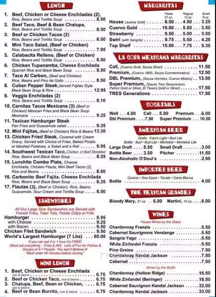 Campo Verde - Arlington, TX menu_pic