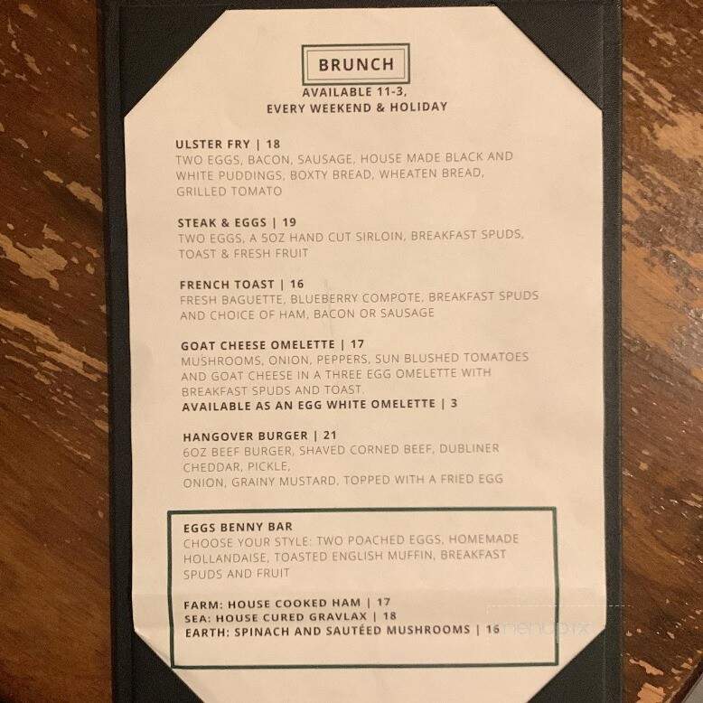 The Old Triangle Irish Alehouse - Halifax, NS menu_pic
