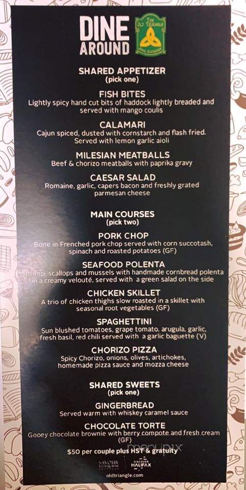 The Old Triangle Irish Alehouse - Halifax, NS menu_pic