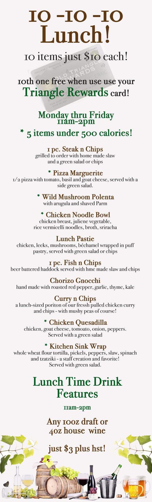 The Old Triangle Irish Alehouse - Halifax, NS menu_pic