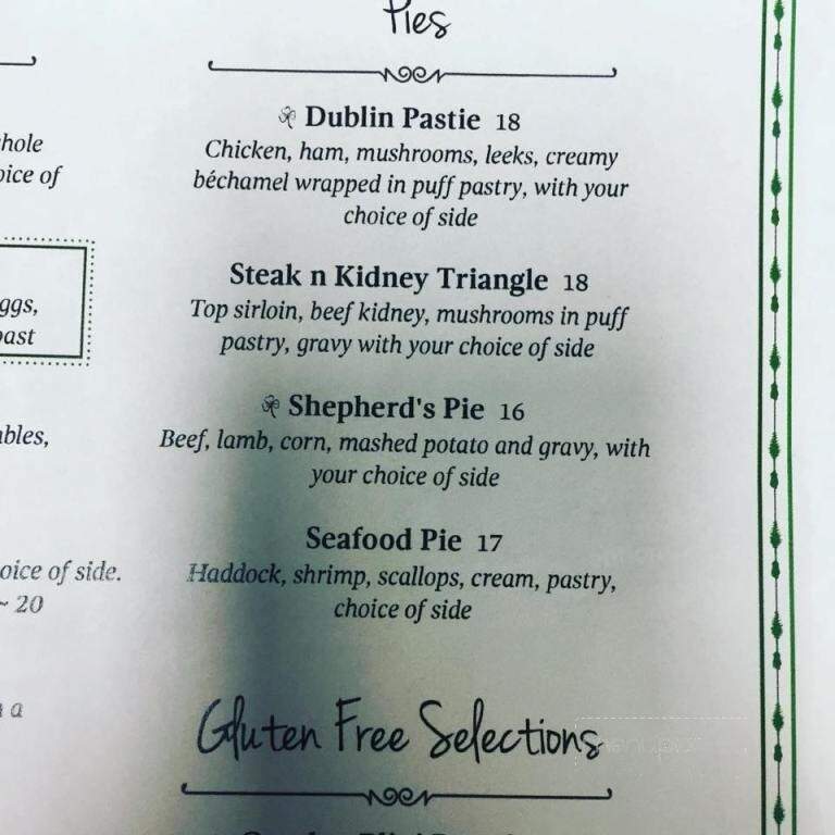 The Old Triangle Irish Alehouse - Halifax, NS menu_pic