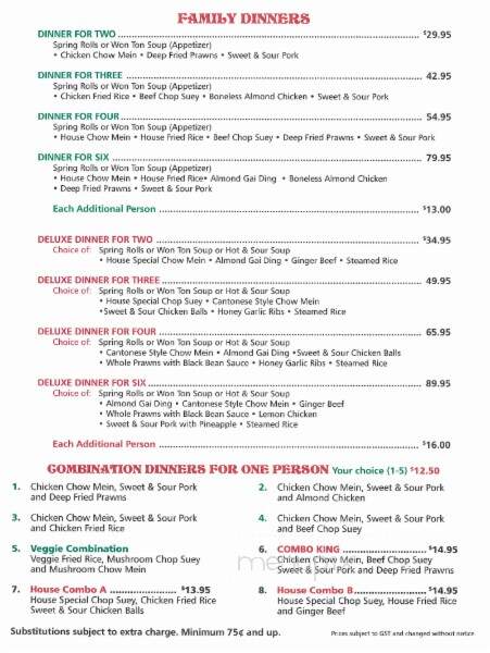 The Orient - Kelowna, BC menu_pic
