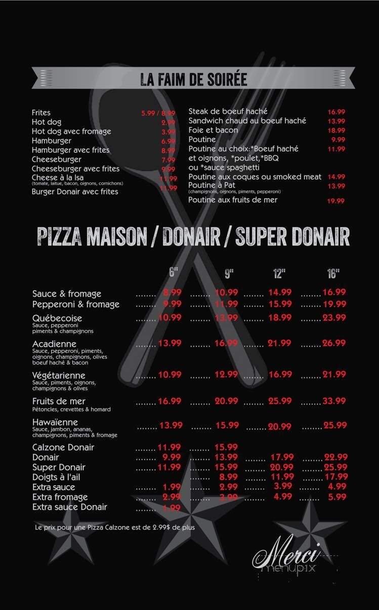 Resto Chez Isa - Bertrand, NB menu_pic