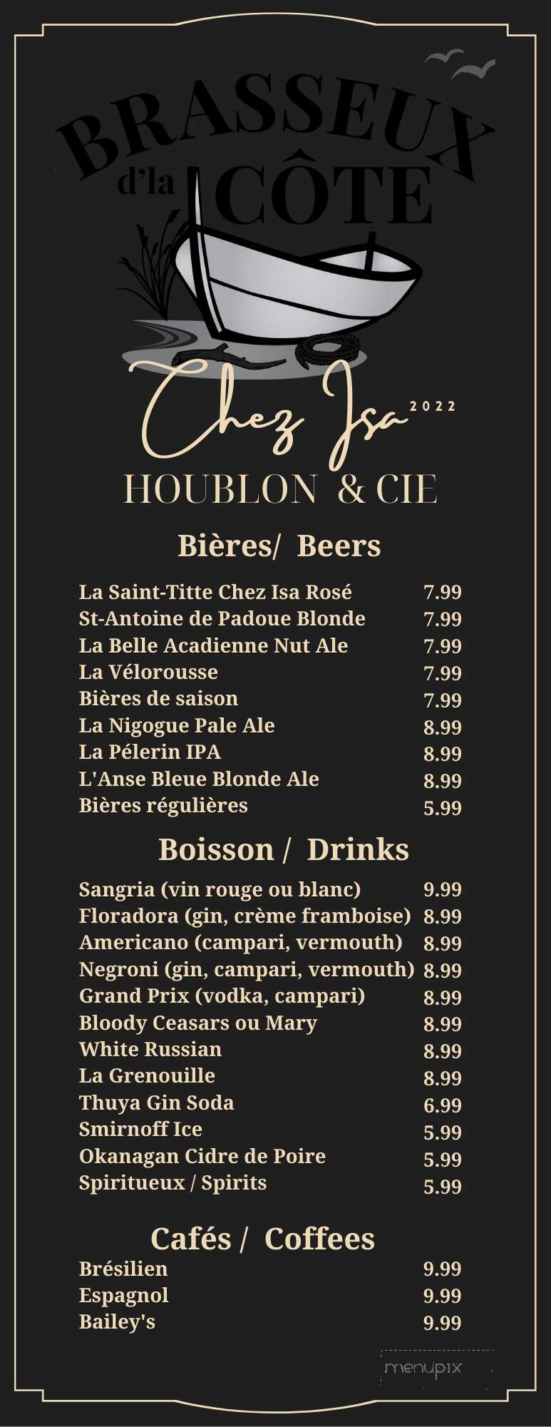 Resto Chez Isa - Bertrand, NB menu_pic