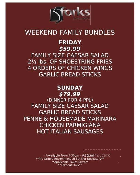 5 Forks - Thunder Bay, ON menu_pic