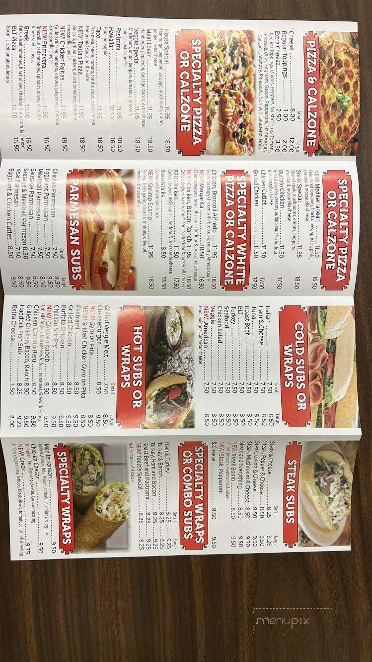Toula's House Of Pizza - Rutland, MA menu_pic