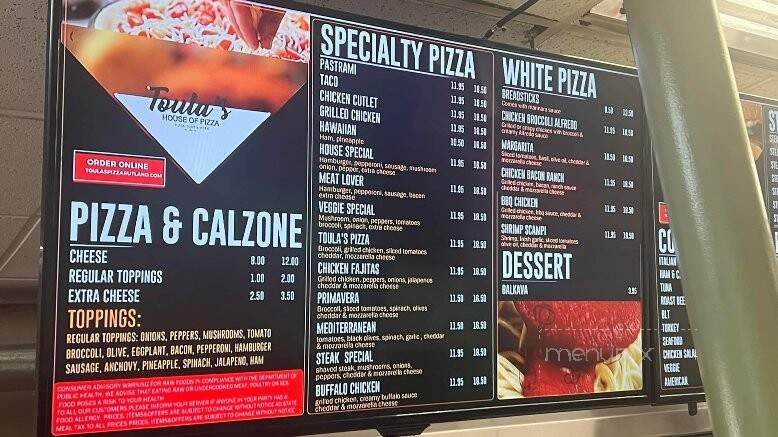 Toula's House Of Pizza - Rutland, MA menu_pic