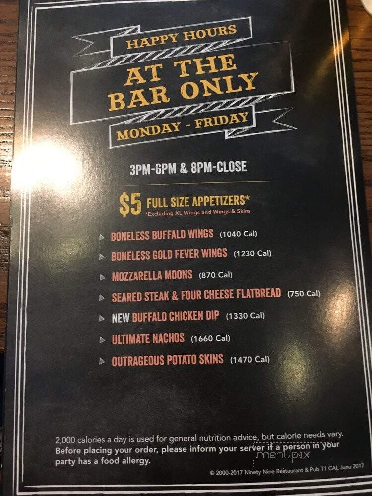 Ninety Nine Restaurant & Pub - Concord, NH menu_pic