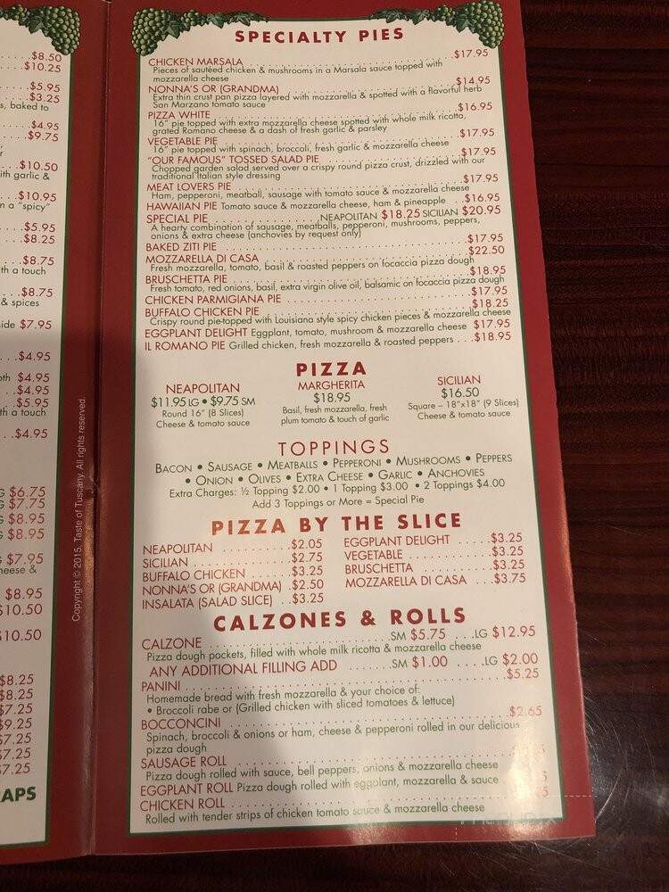 Taste Of Tuscany - Clifton, NJ menu_pic