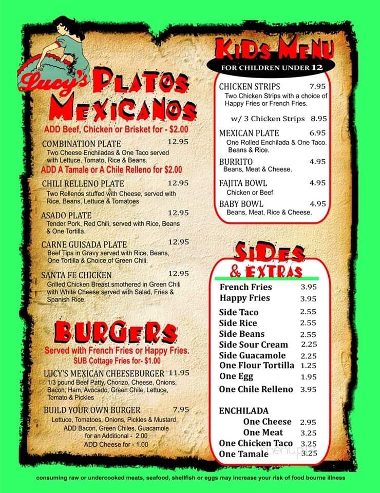 Lucy's Mexicali Restaurant - Carlsbad, NM menu_pic